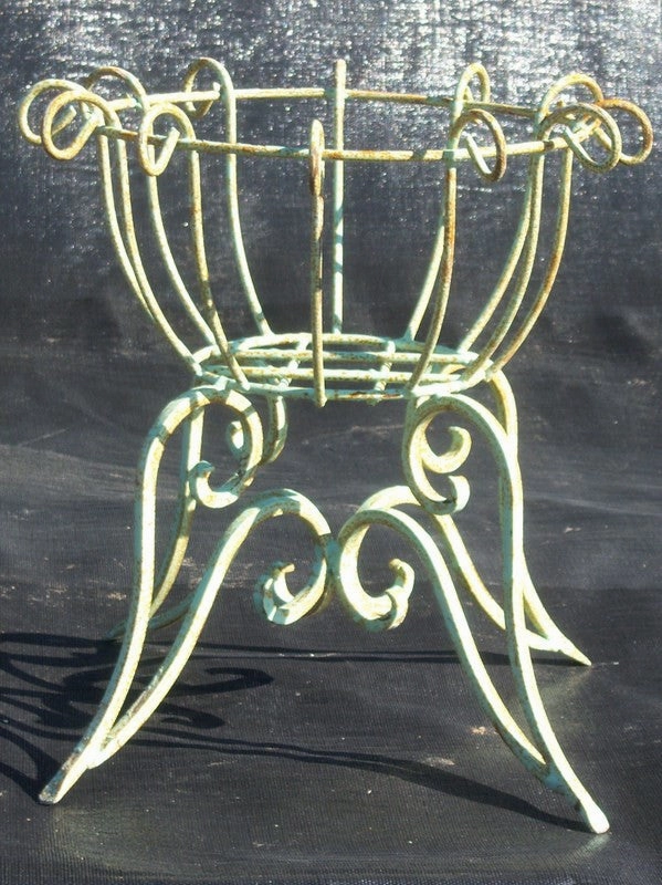 Wrought Iron Heavy Short Planter Stand cactus succulent plant  