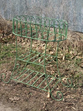 Wrought Iron Oval Fern Stand with 2 Shelves Plant Stand cactus succulent plant  