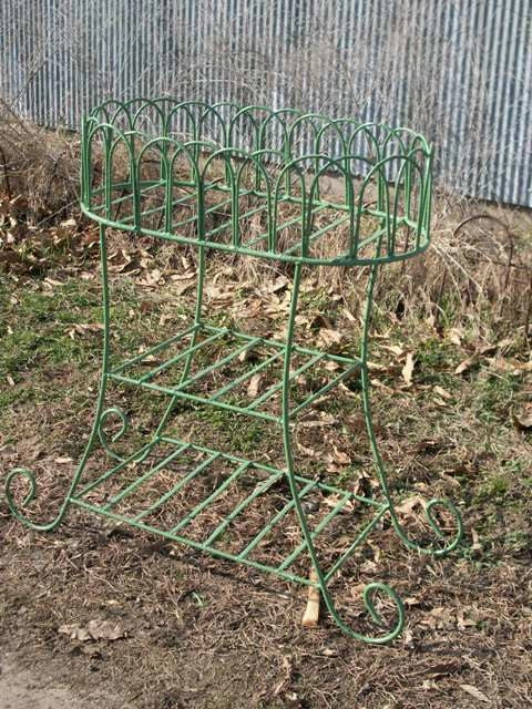 Wrought Iron Oval Fern Stand with 2 Shelves Plant Stand cactus succulent plant  