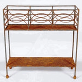 Wrought Iron Rectangle Tin Bottom Plant Stand Display Rack cactus succulent plant  