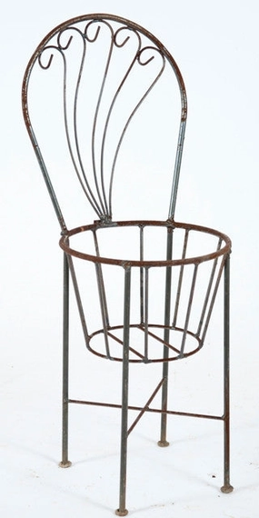 Wrought Iron Swirl Pot Chair Planting Frame Wire cactus succulent plant  