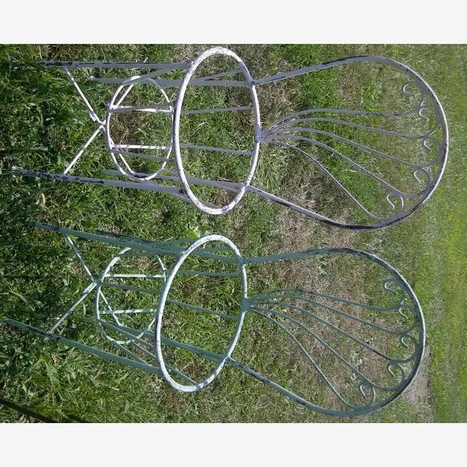 Wrought Iron Swirl Pot Chair Planting Frame Wire