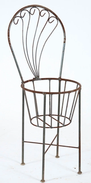 Wrought Iron Swirl Pot Chair Planting Frame Wire cactus succulent plant  