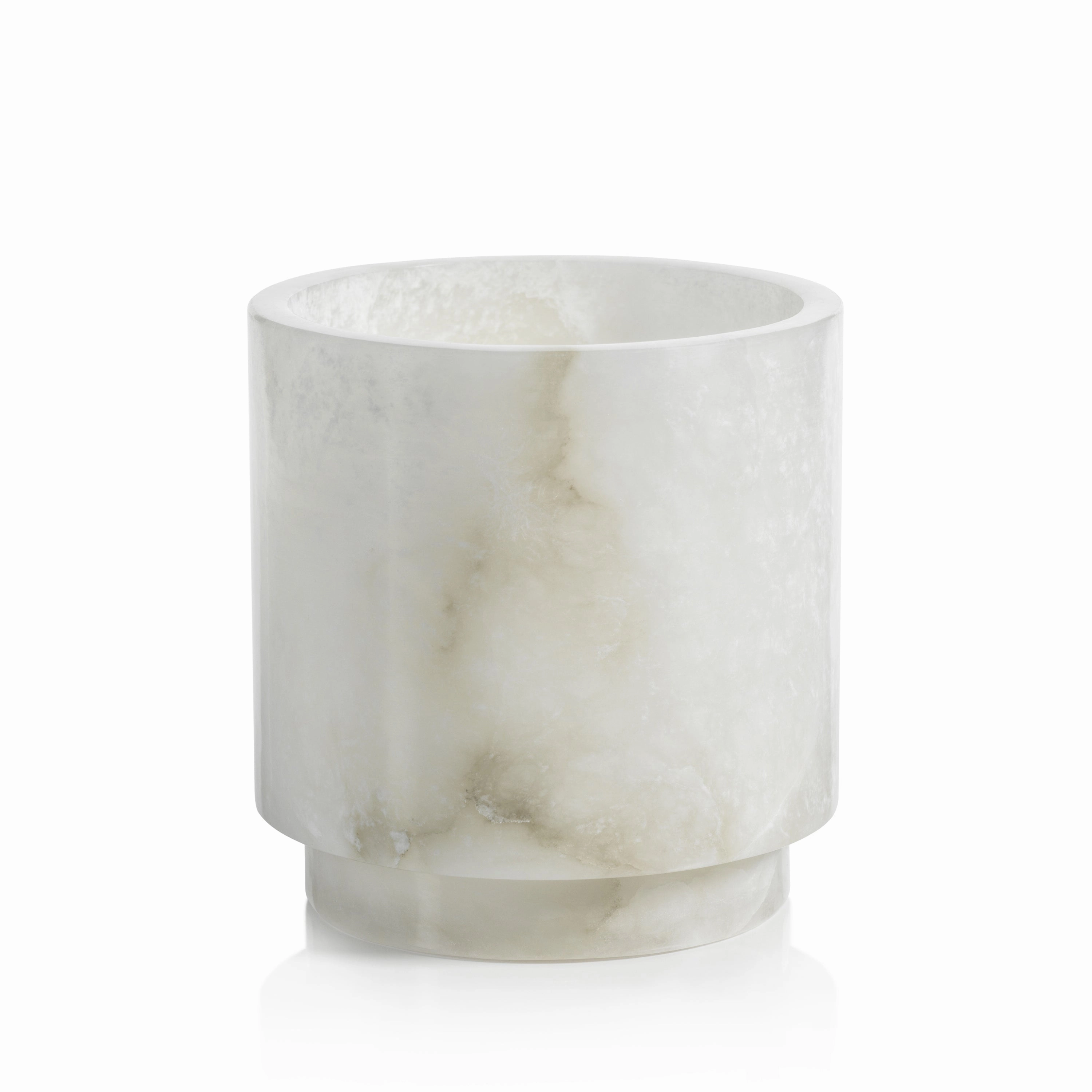 Yasmeen - Polished Alabaster Stone Candle Holder / Vase/ Ice Bucket mini ornamental plant  