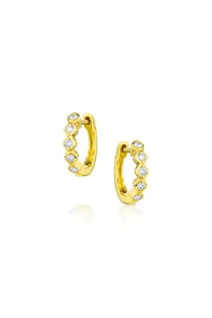 Yellow Gold Diamond Hoop Earrings