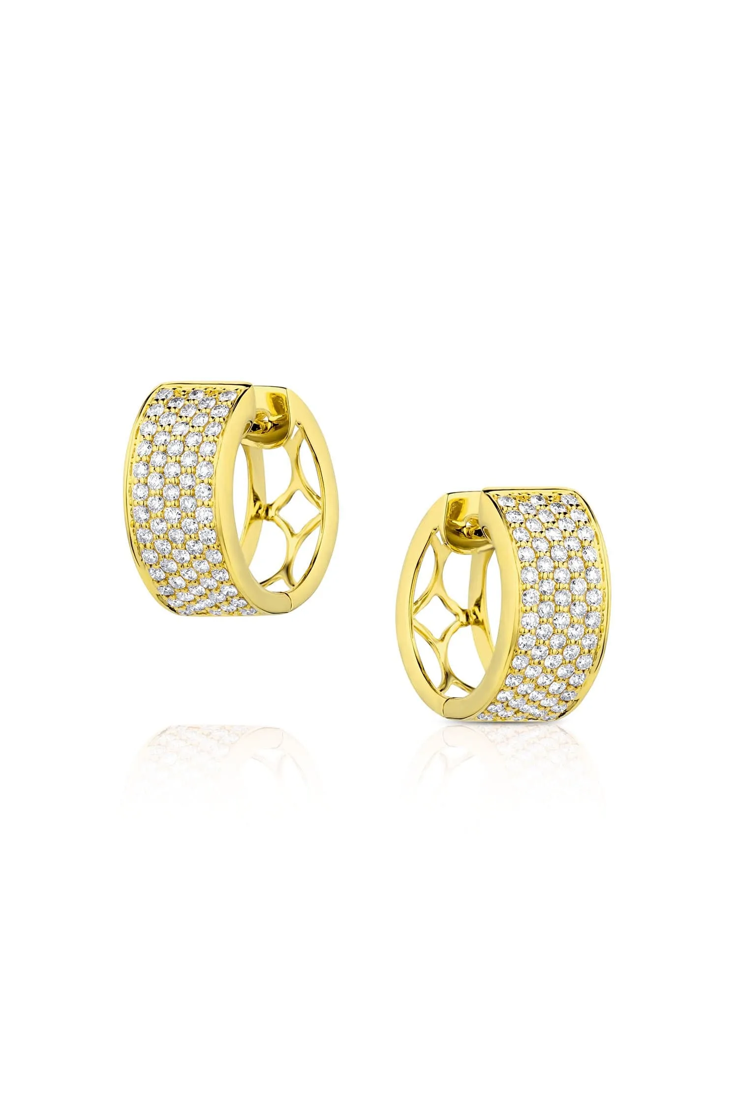 Yellow Gold Diamond Hoop Earrings