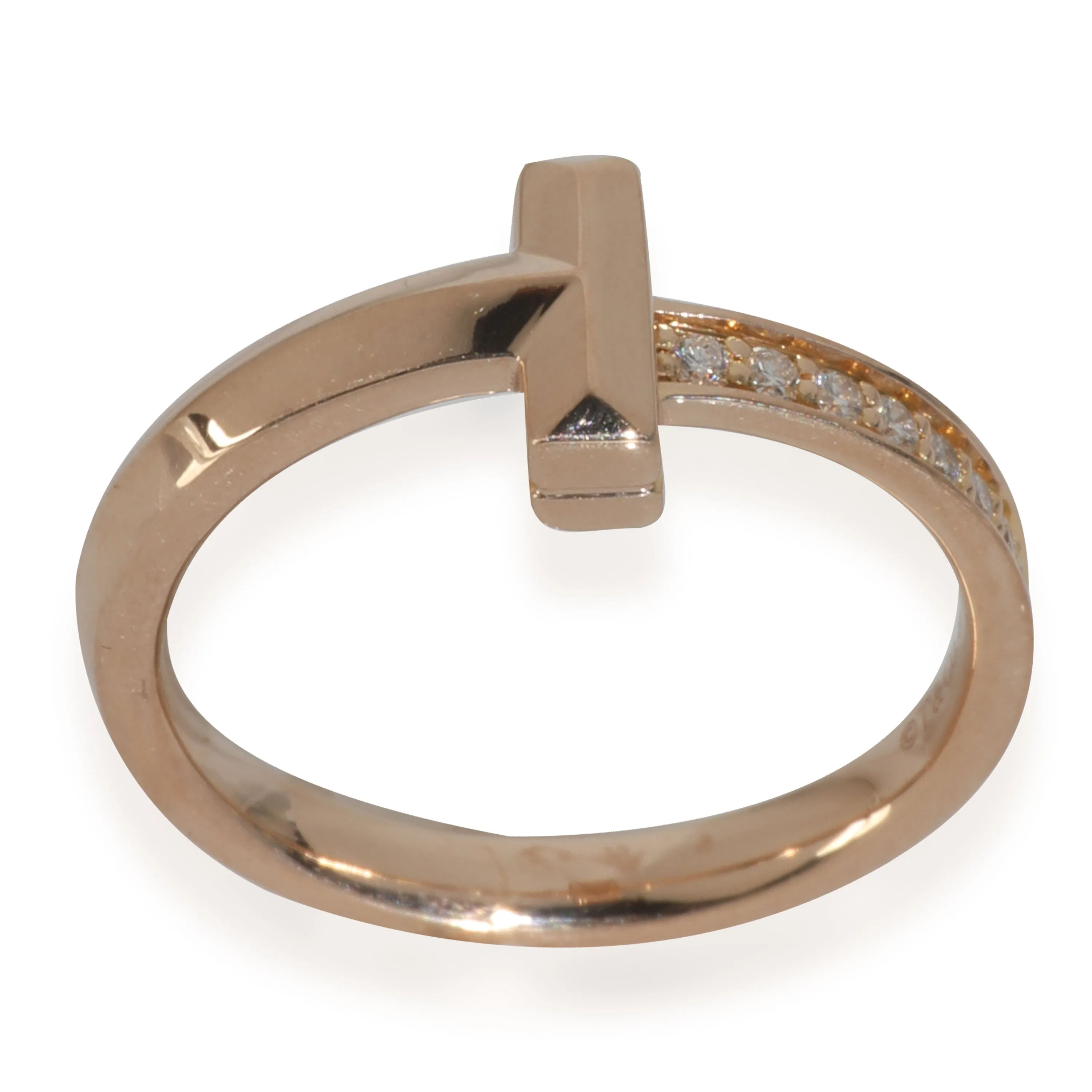 Yellow Gold Diamond Tiffany T T1 Ring