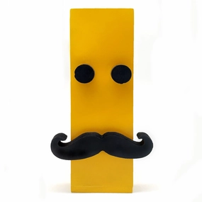 Yellow 3D Eye and Moustache Magnetic Hydroponic or Artificial Plants Holder classic flowerpot  