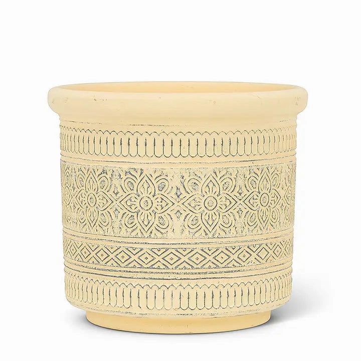 Yellow Embossed Band Planter plant seeds  
