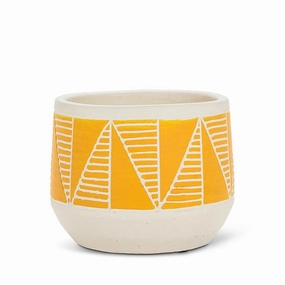 Yellow Small Etched Planter - 5"D plant seeds  