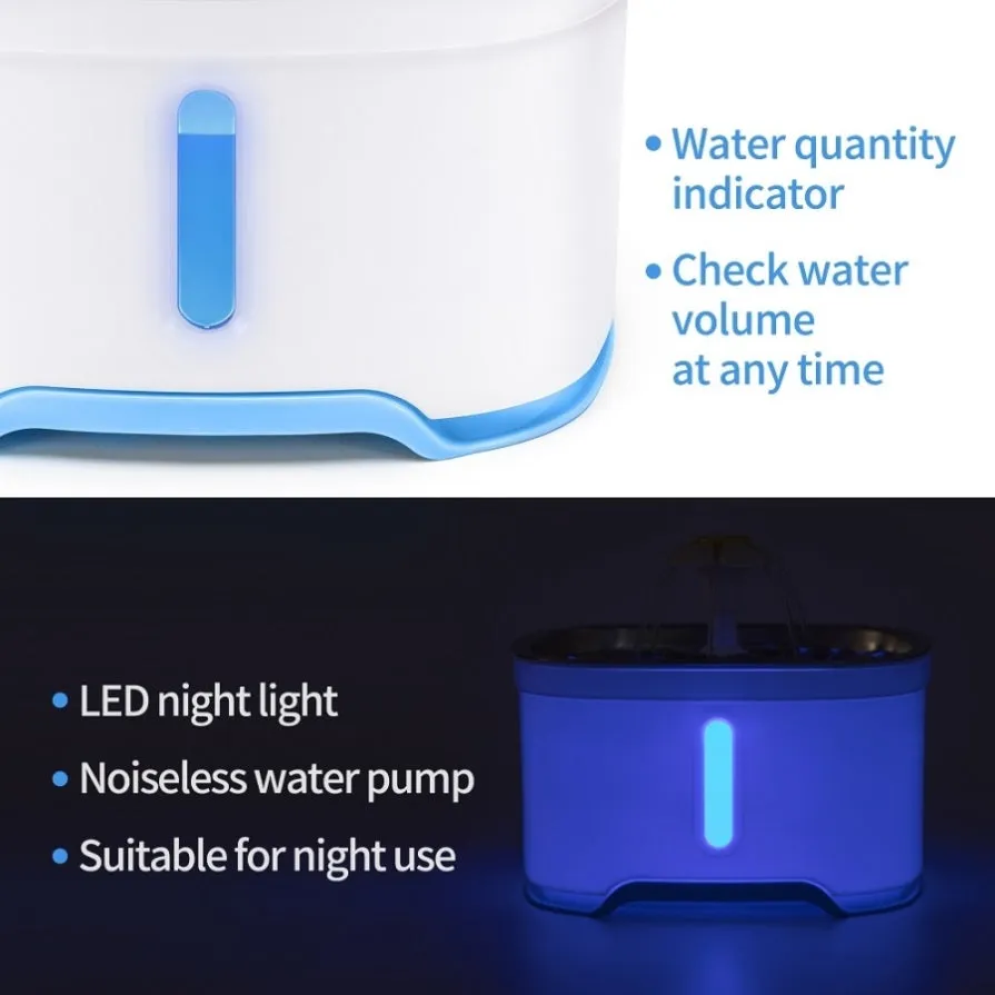 YES4PETS 2.5L Automatic Electric Pet Water Fountain Dog Cat Water Feeder Bowl Dispenser V278-PW-106