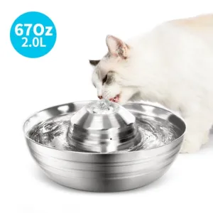 YES4PETS 2L Automatic Electric Pet Water Fountain Dog Cat Stainless Steel Feeder Bowl Dispenser V278-PWS-102 dried flowers  