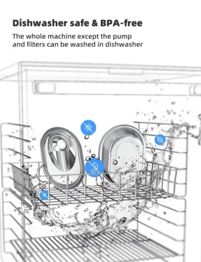 YES4PETS 2L Automatic Electric Pet Water Fountain Dog Cat Stainless Steel Feeder Bowl Dispenser V278-PWS-111-0015