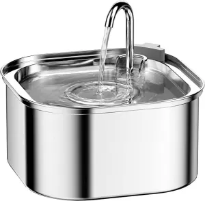 YES4PETS 3.2L Automatic Electric Pet Water Fountain Dog Cat Stainless Steel Feeder Bowl Dispenser V278-PWS-111-SQUARE dried flowers  
