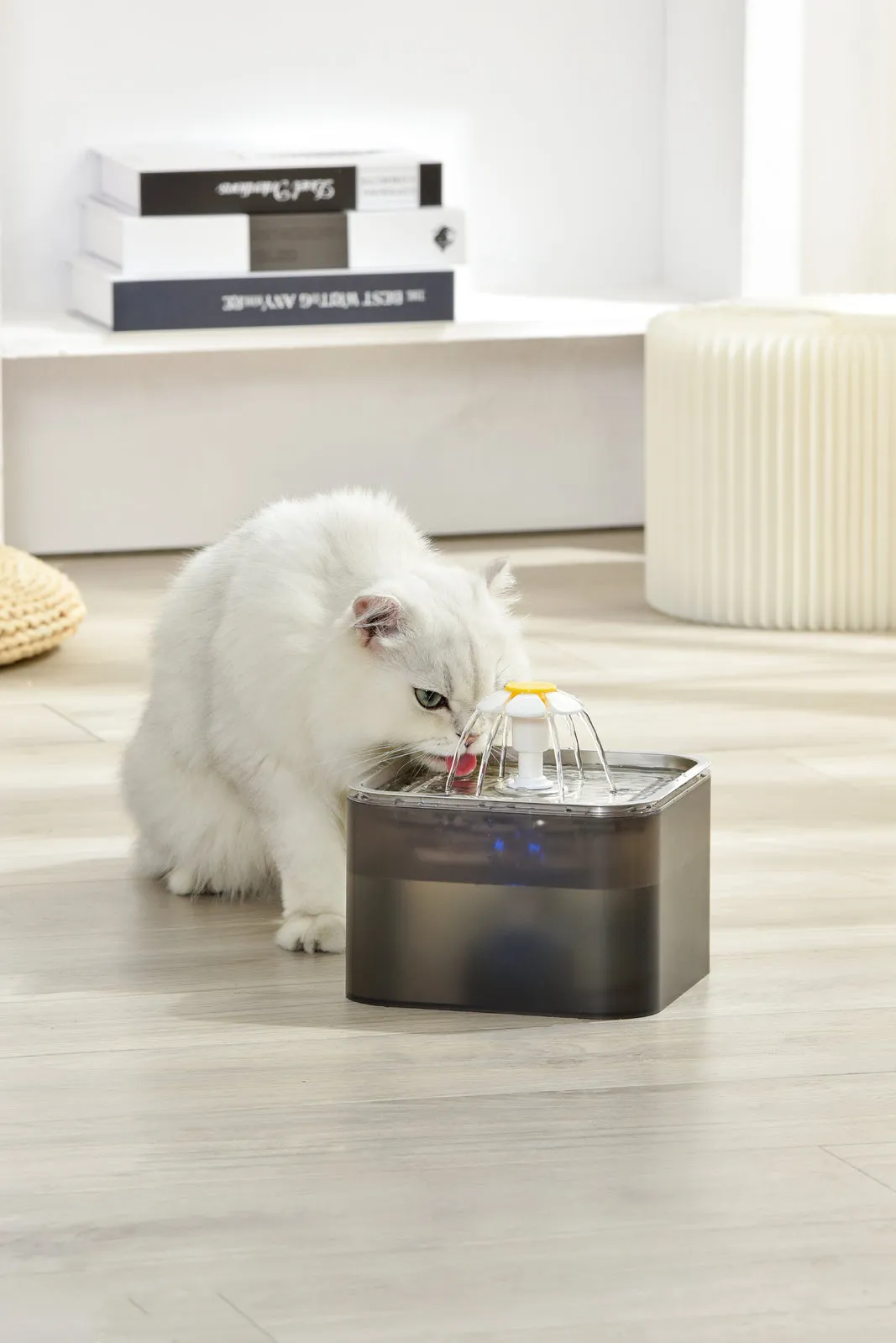 YES4PETS 3L Automatic Electric Pet Water Fountain Dog Cat Stainless Steel Feeder Bowl Dispenser Grey V278-PWS-106-GREY