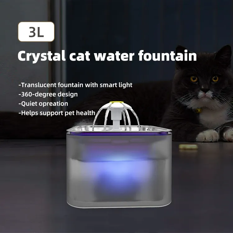 YES4PETS 3L Automatic Electric Pet Water Fountain Dog Cat Stainless Steel Feeder Bowl Dispenser Grey V278-PWS-106-GREY