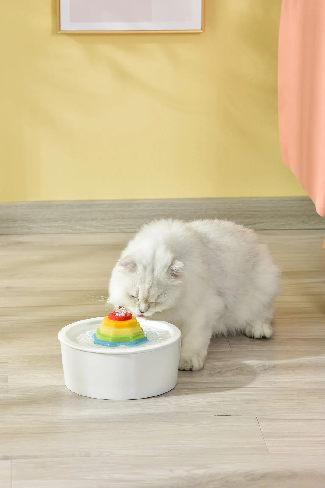 YES4PETS Ceramic Electric Pet Water Fountain Dog Cat Water Feeder Bowl Dispenser V278-PWC-105C