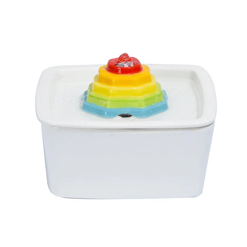 YES4PETS Ceramic Electric Pet Water Fountain Dog Cat Water Feeder Bowl Dispenser V278-PWC-105S