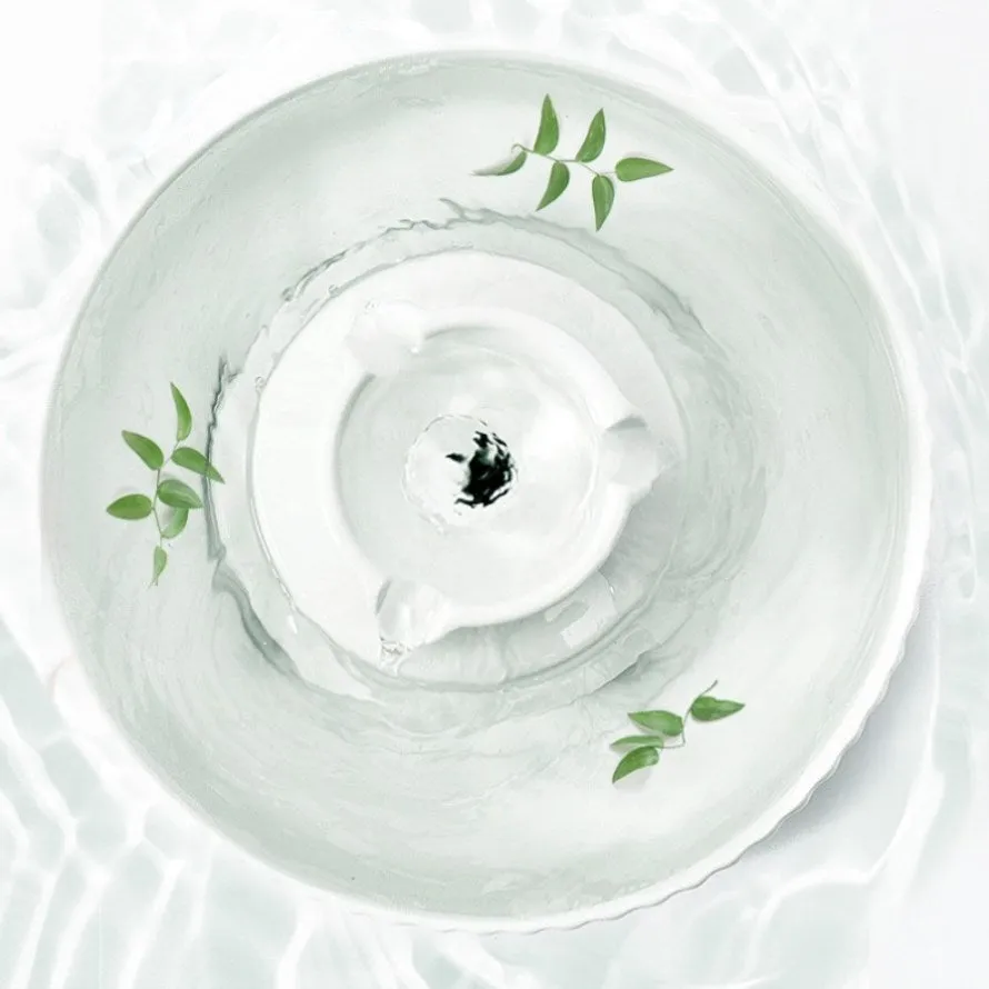 YES4PETS Porcelain Electric Pet Water Fountain Dog Cat Ceramic Water Feeder Bowl Dispenser V278-PWC-101
