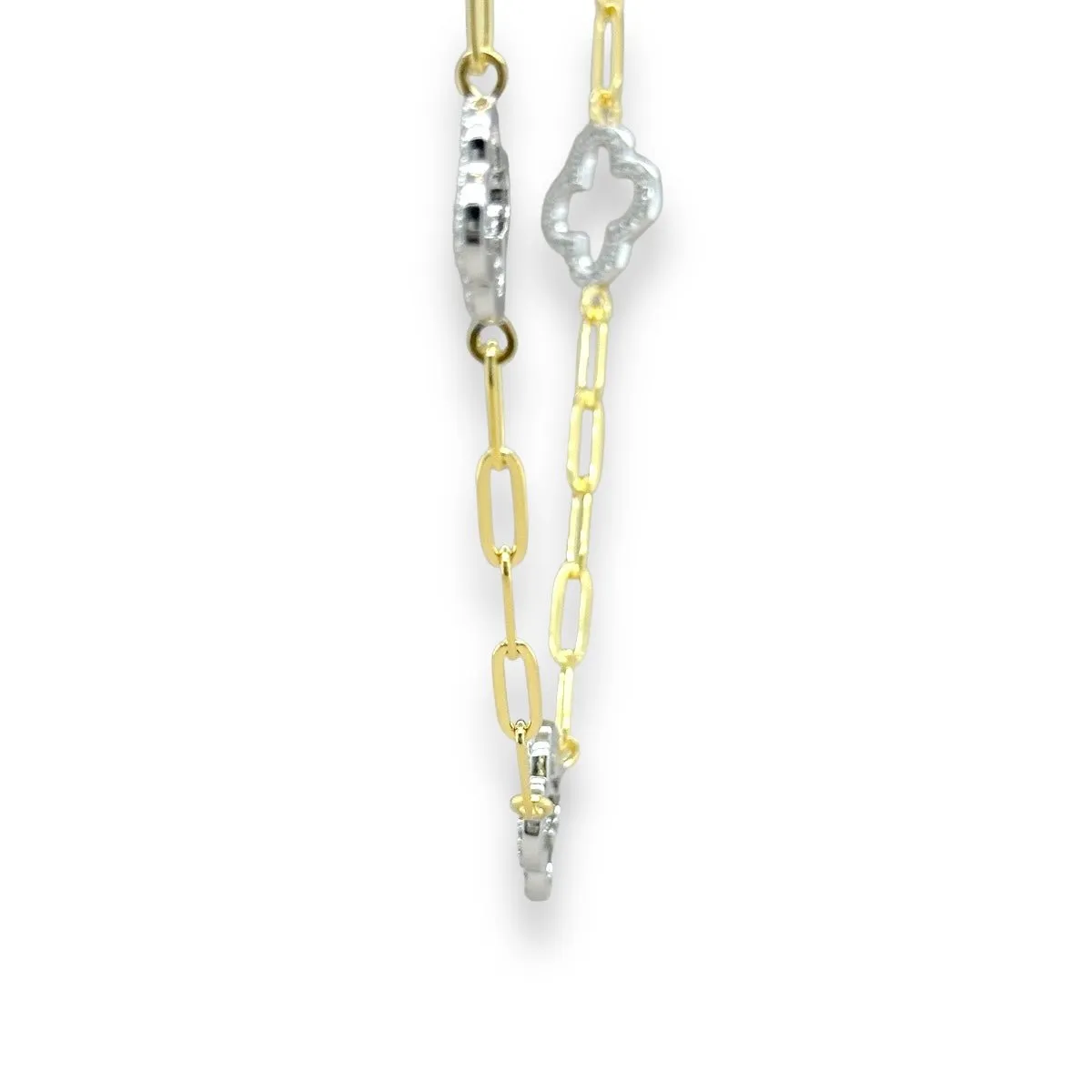 YGP Sterling 19" CZ Clover Necklace