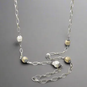 YGP Sterling Baroque Freshwater Pearl & CZ 42 Necklace