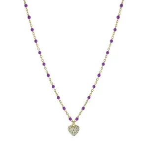 YGP Sterling Beaded Enamel CZ Heart Necklaces
