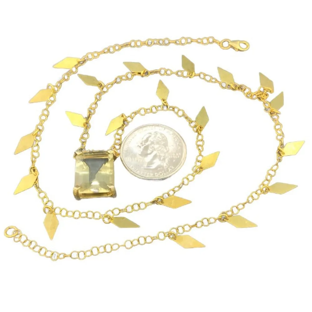 YGP Sterling Citrine and CZ Necklace