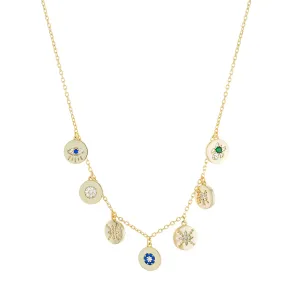 YGP Sterling CZ 18" Multi Disc Necklace