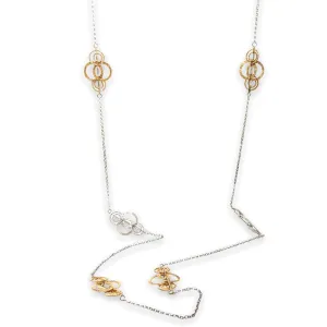 YGP Sterling Interlocking Textured Circles 34 Necklace