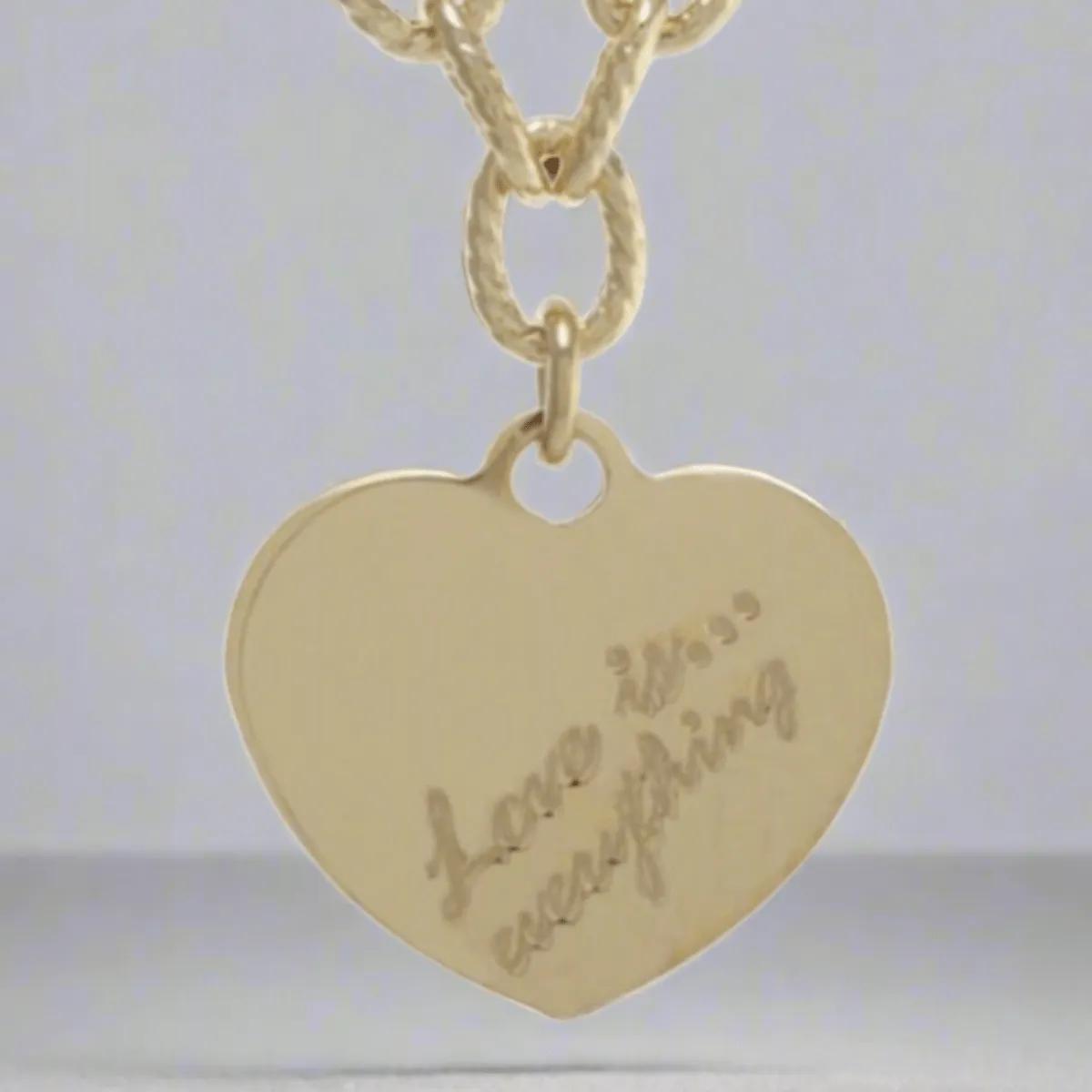 YGP Sterling Link "Love is Everything" on Heart Necklace