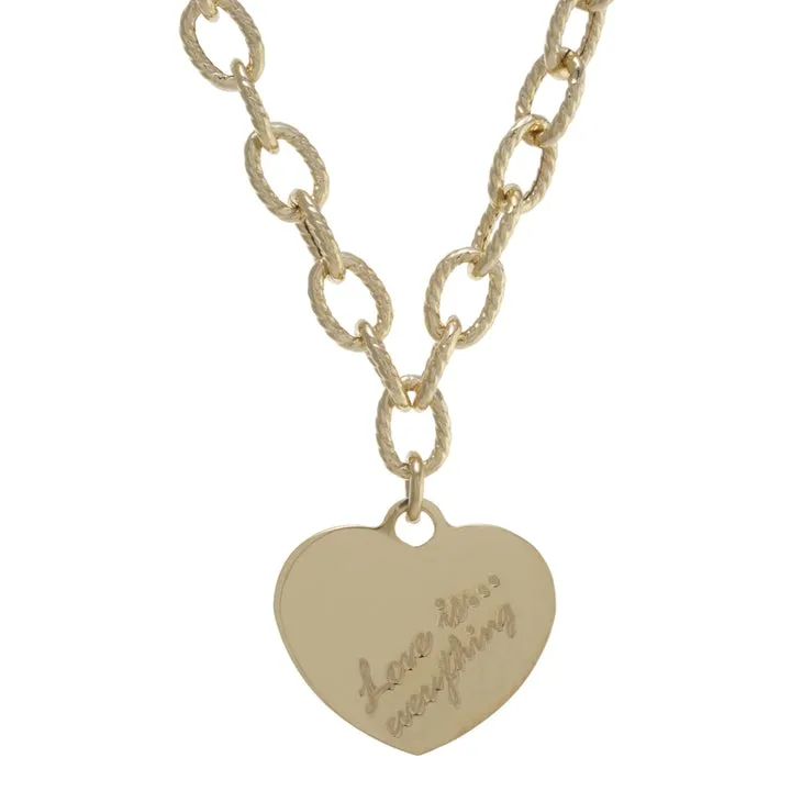 YGP Sterling Link "Love is Everything" on Heart Necklace