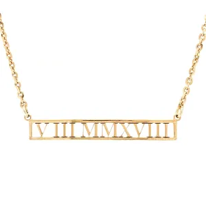 YGP Sterling Roman Numeral Bar Necklace