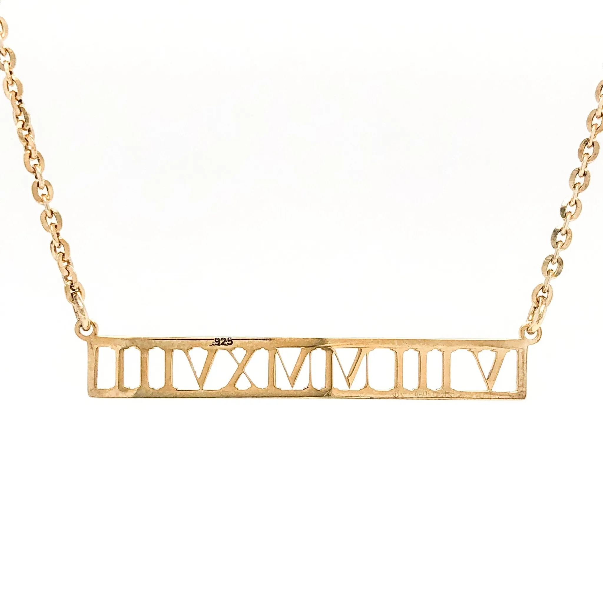 YGP Sterling Roman Numeral Bar Necklace