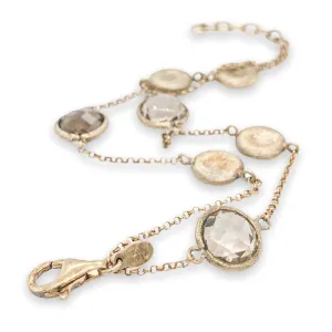 YGP Sterling Smoky Quartz Double Strand Bracelet