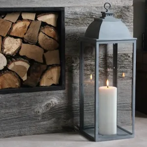 Zinc Candle Lantern dried flowers  
